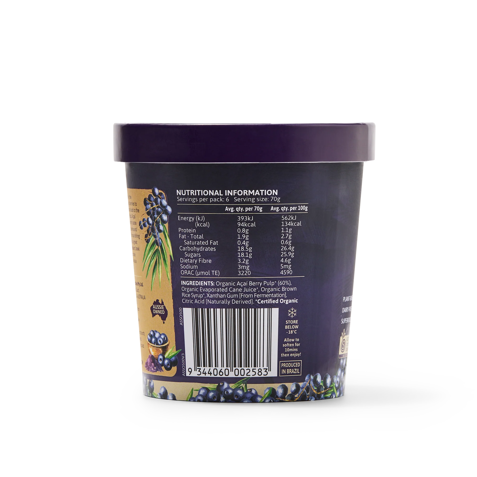 Açaí Sorbet Original 500ml - Image 3